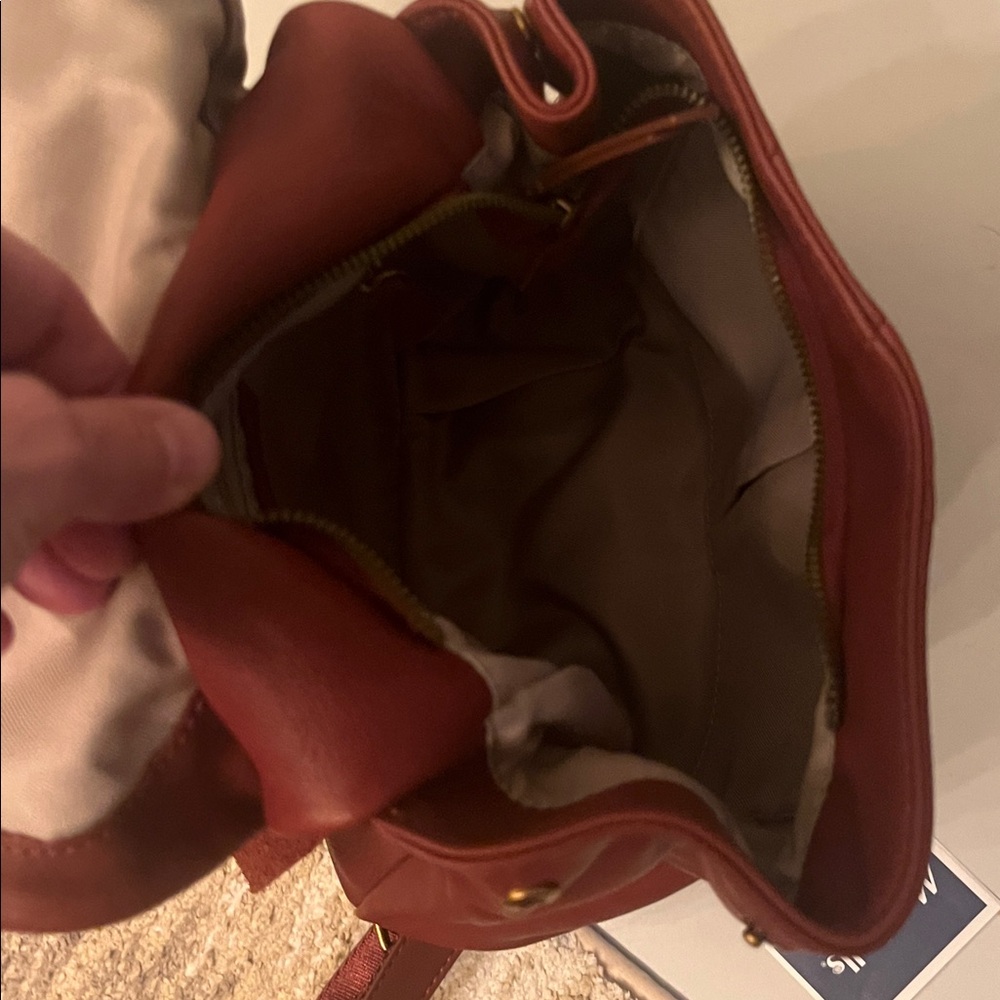NWT American leather Co Leather Catalina convertible backpack Brown cognac Bag - Picture 11 of 16
